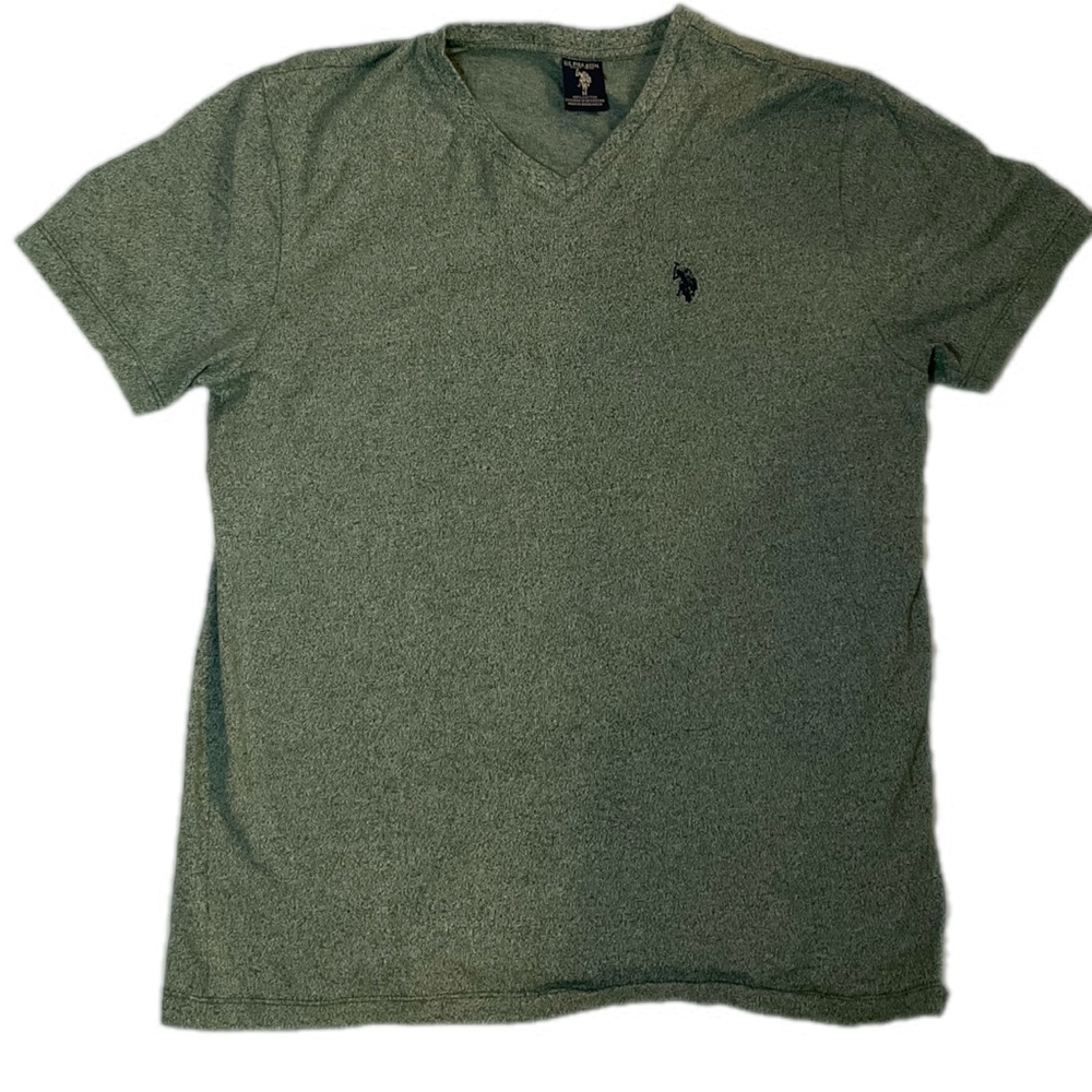 U.S. Polo Assn Green Heather T-Shirt Men’s Medium Embroidered Logo Casual Tee
